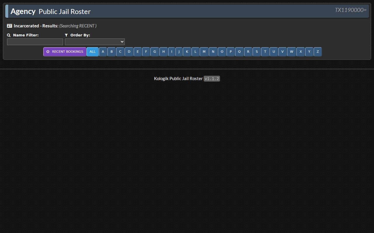 Jack County arrest records in the official-linked Kologik jail roster