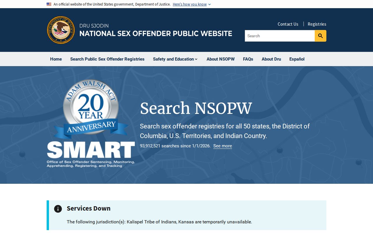 Jack County sex offender search through the national NSOPW registry