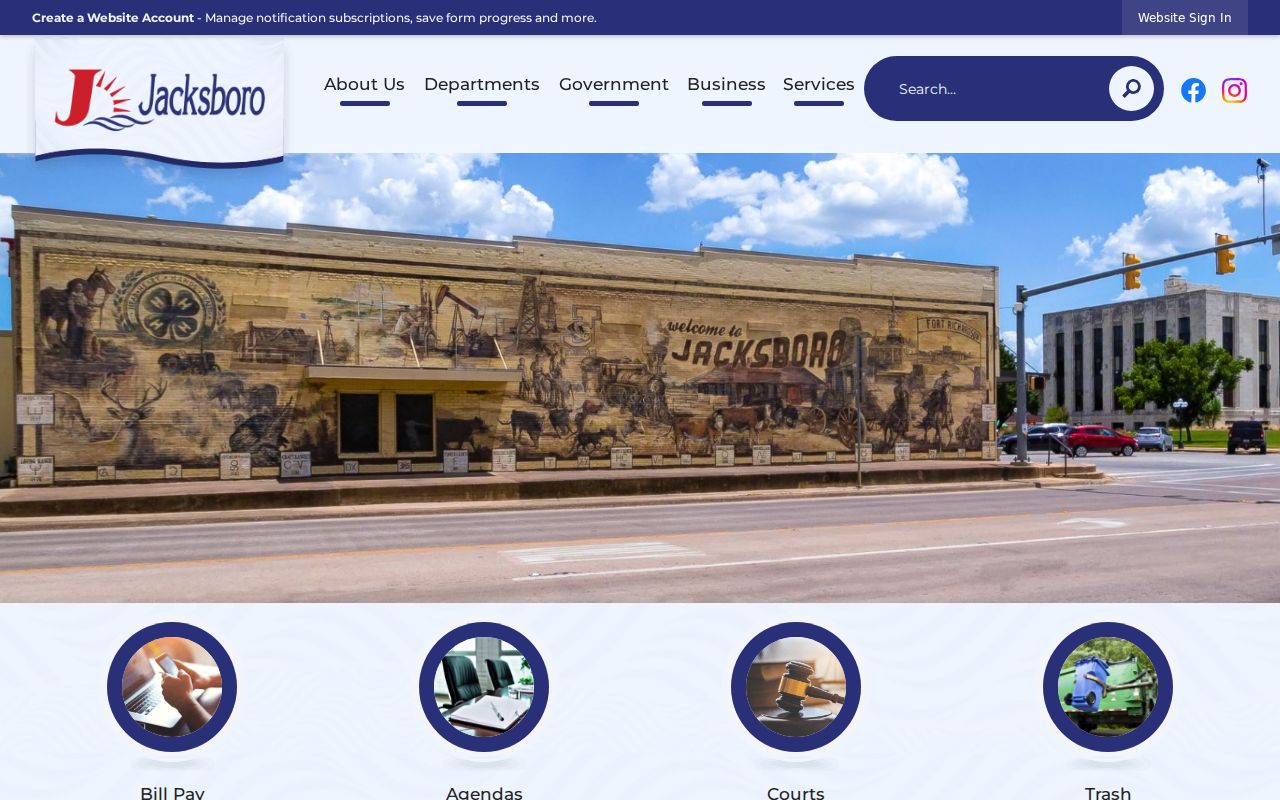 Jacksboro criminal records access through the official city government portal