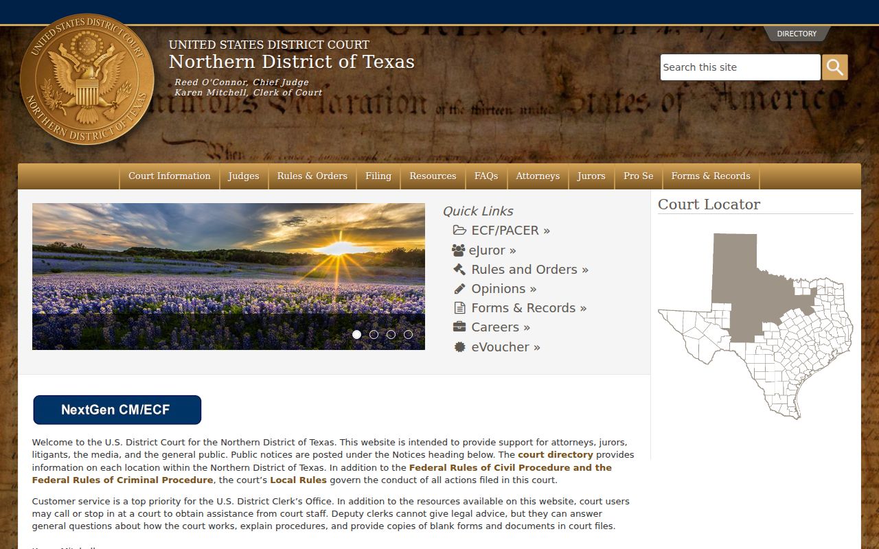 Jack County criminal history Northern District of Texas court page