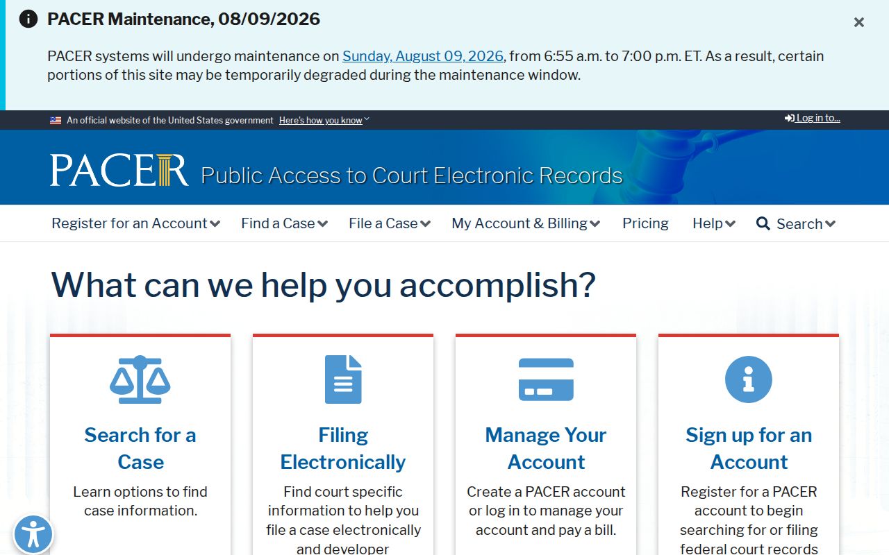Jack County criminal records PACER federal court access