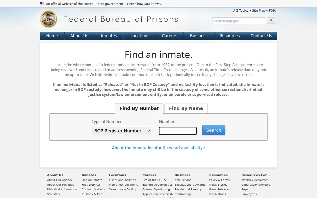 Jack County criminal history federal inmate locator